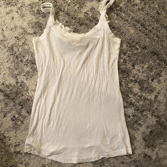 EUC Susina White Ruffle Tank Top Sz S - Picture 5 of 5